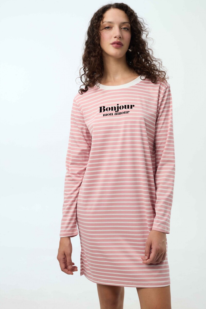 Camisón Andy - Blanco/Rosa 