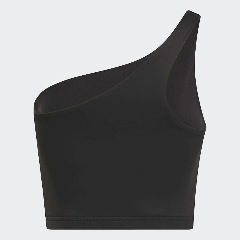 Top Reebok Lux One Shoulder Fitted Cropped Negro