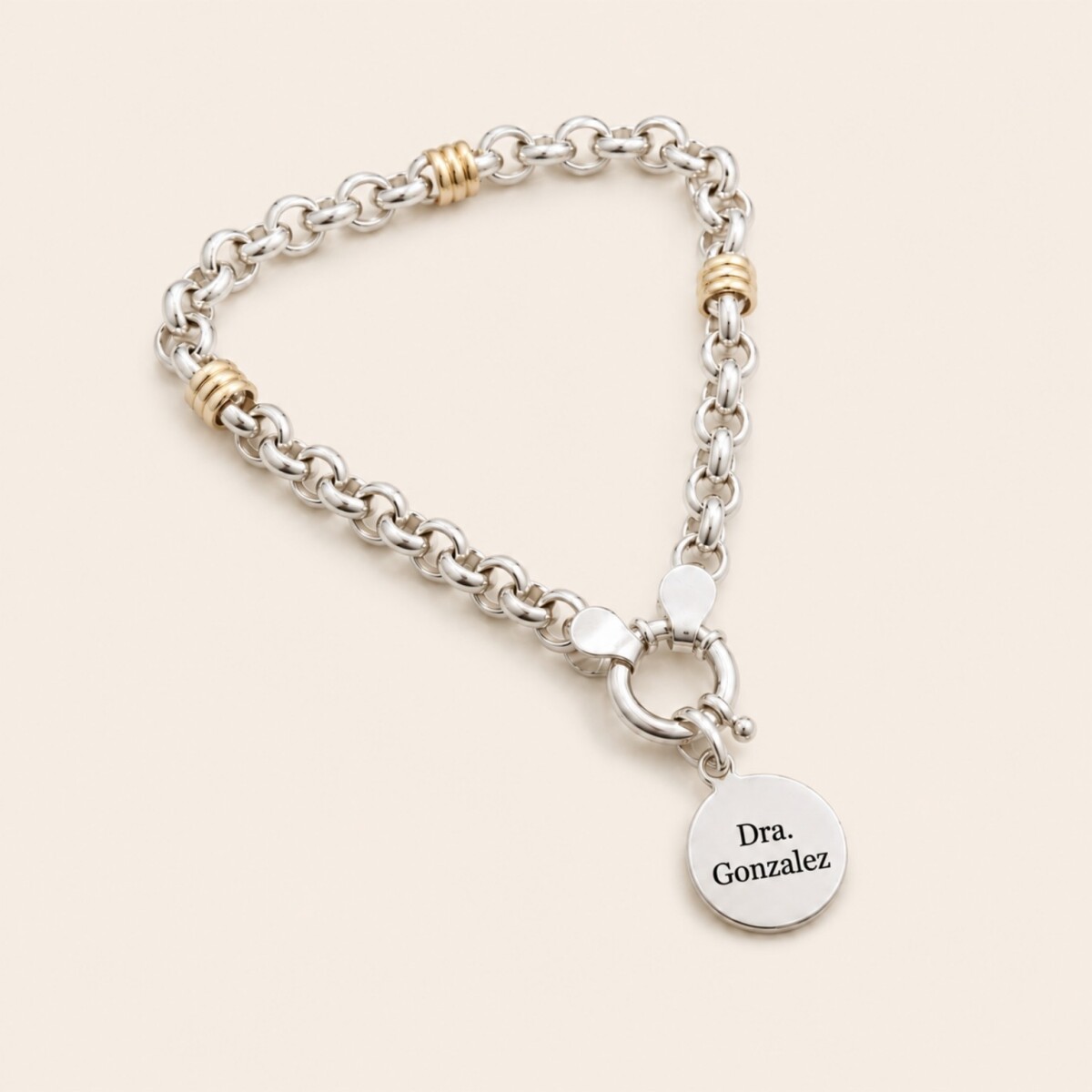 Pulsera Medicina Combinada - Plata 925 y Oro 18k 