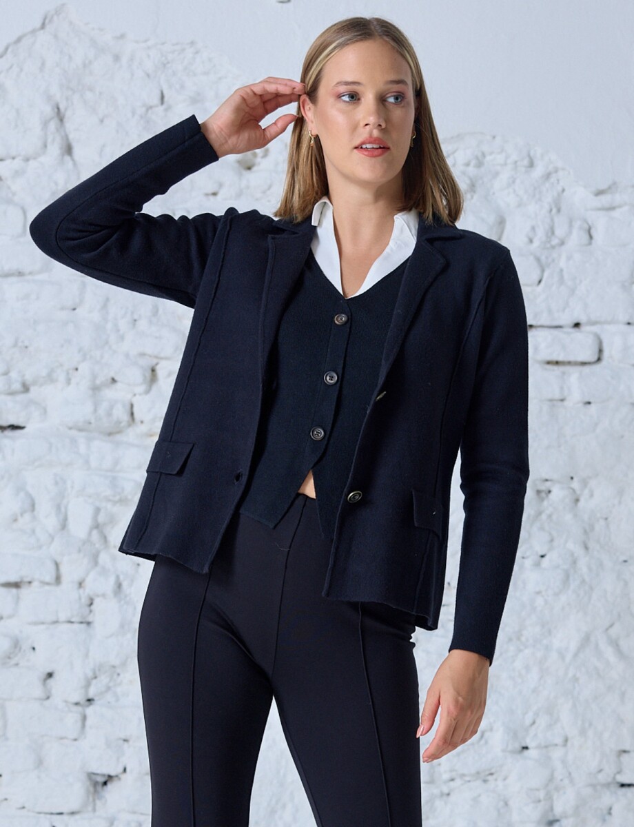 Cardigan Solapa - Negro 