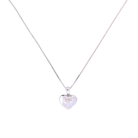 Cadena con Dije de Plata 925 y Circonias. Corazón. Cadena con Dije de Plata 925 y Circonias. Corazón.