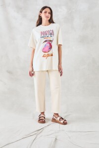 Remerón Print Algodón Nácar
