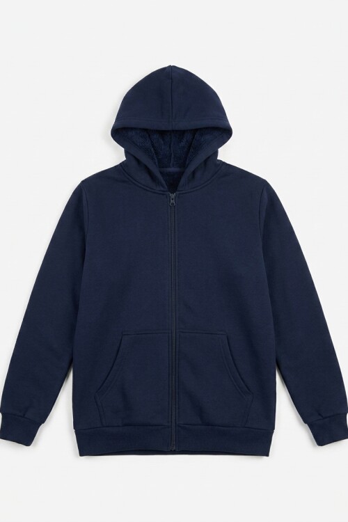 Chaqueta c/capucha basica - Niño AZUL MARINO