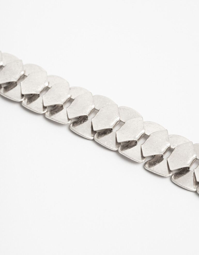 Pulseras Flexibles Metal Pulsera Flexible Cadena Pesada Metal - Plateado Plata Cepillada Mate