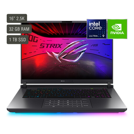 Notebook Gamer Asus Rog Strix 16'' Core Ultra 9 32GB 1TB WIN11 RTX5070TI 001