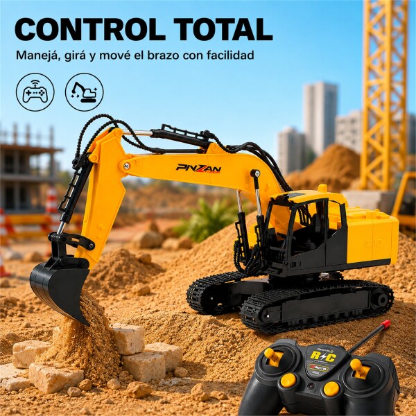 Excavadora a Control Remoto con Luz y Sonido 36 cm AMARILLO