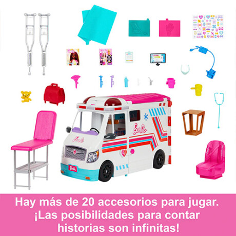 Set Barbie Clínica de Cuidados Ambulancia con Luces 001