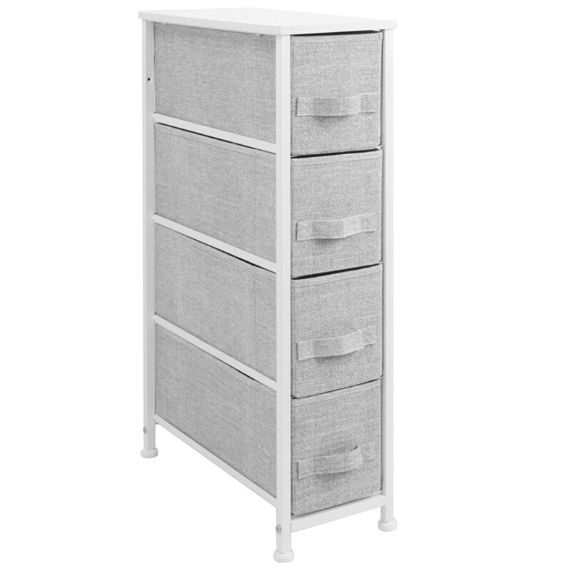 Mueble organizador 4 cestos en tela gris Selecta Gris