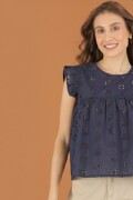 Blusa de Broderi. Azul