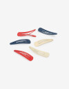 Horquillas Set Acrilico Set De Hebillas Tic Tac - Combinacion Tricolor