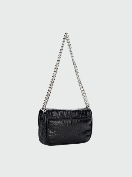 Bolso de hombro mini con herrajes Negro