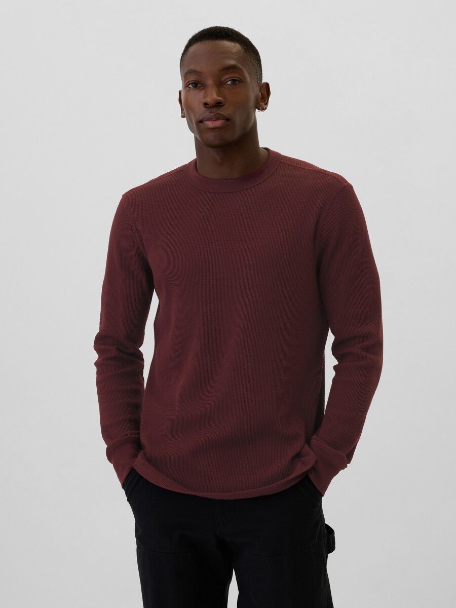 Buzo Waffle Hombre - Noir Red 796 