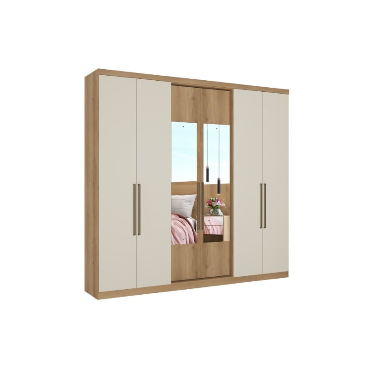 ROPERO PASSIONE 6 PUERTAS CAPUCCINO OFF WHITE GL. 