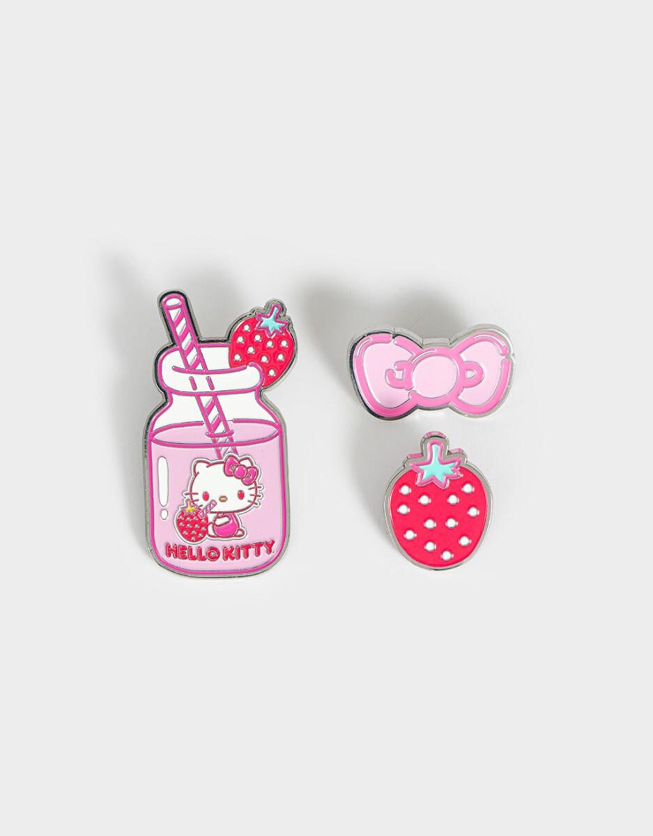 Set De Pines Metálicos "hello Kitty" 