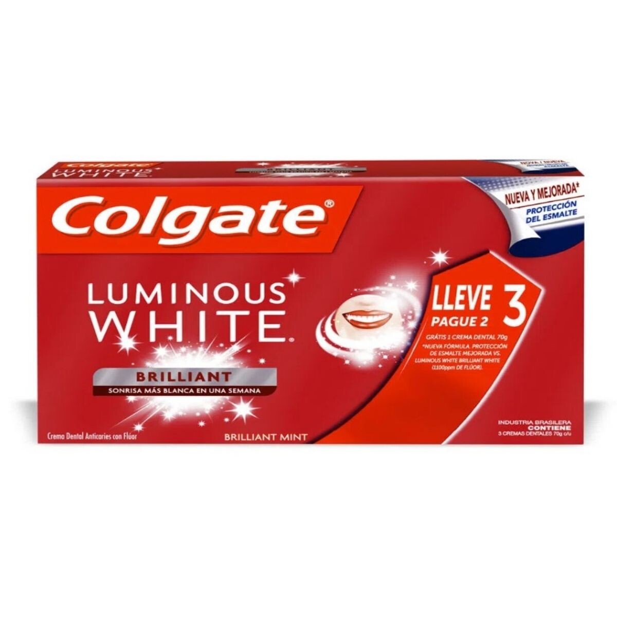 Pasta Dental Colgate Luminous White - Pack Ahorro 3X2 70 GR 