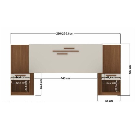 Respaldo De 2 Plazas Con Mesa De Luz Loanda 231143 Respaldo De 2 Plazas Con Mesa De Luz Loanda 231143