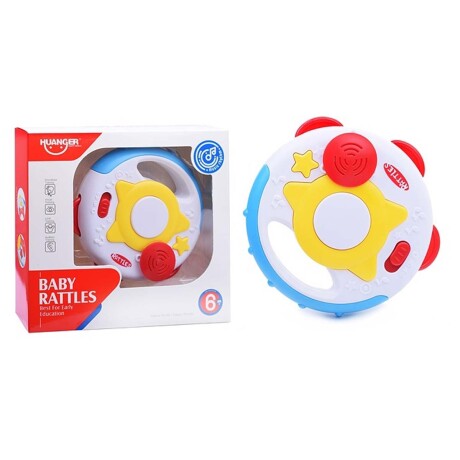 Pandereta Musical con Luz y Sonidos para Bebés Huanger Blanco