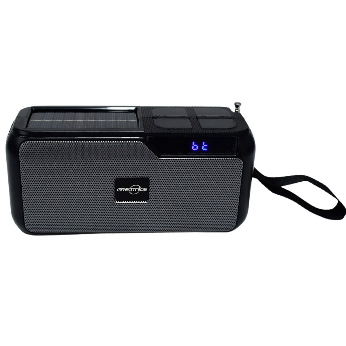 RADIO PARLANTE PORTÁTIL BLUETOOTH GTS-1419 CON CARGA SOLAR GRIS 