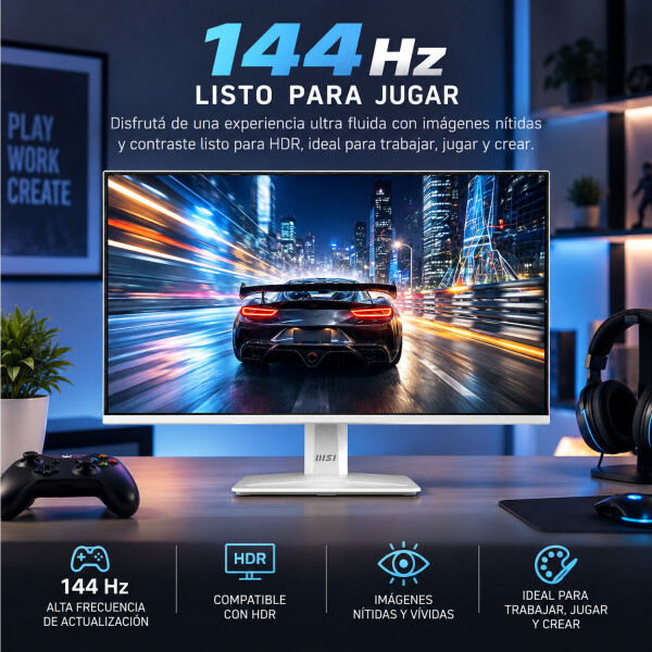Monitor Msi Pro Mp243w E14 23,8" Ips Full Hd 144 Hz MONITOR MSI PRO MP243W E14 24"
