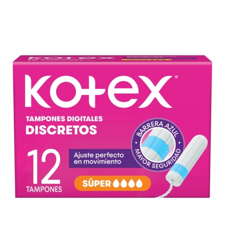 KOTEX TAMPONES SUPER 12 UNIDADES KOTEX TAMPONES SUPER 12 UNIDADES