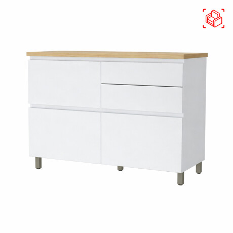 BAJO MESADA 120 CM MDF BLANCO SUECIA