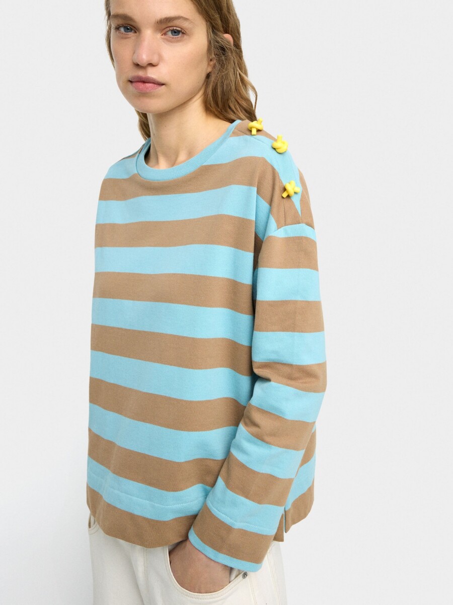 Sudadera Con Rayas 100% Algodón multicolor