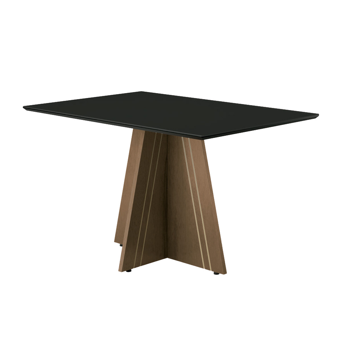 Mesa Dublin 1.36x0.90 Mts Light C/vidrio Color Preto 