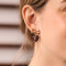 Aros Colgantes Cortos Con corazón Aros Colgantes De Moño Y Corazón - Dorado