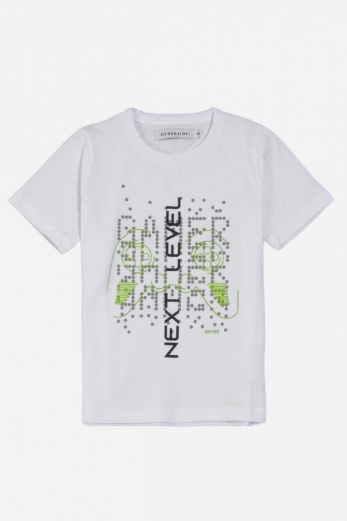 Remera m/c con estampa - Niño BLANCO