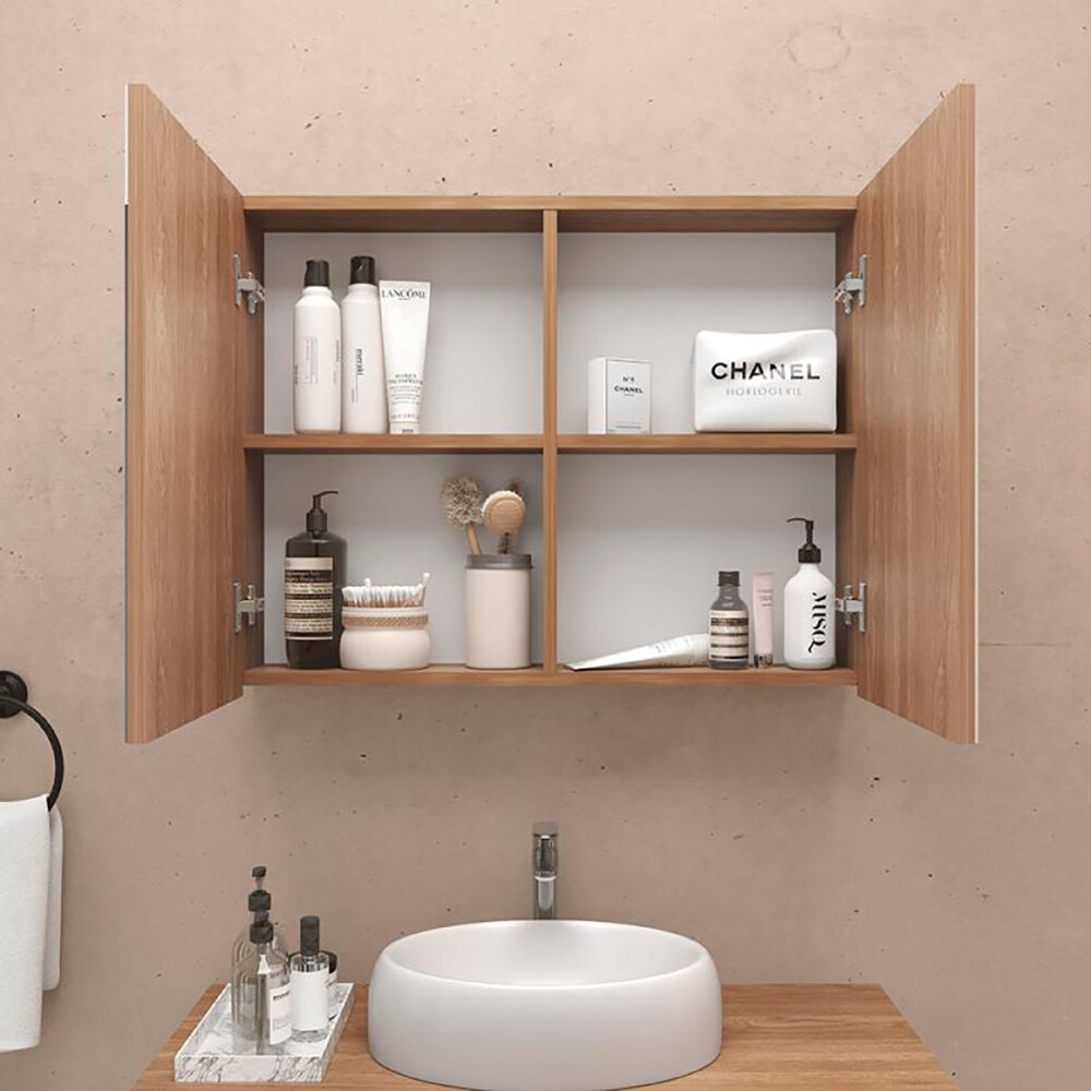 CONJUNTO DE BAÑO MODELO TREVISO COLOR CARVALHO / MUEBLE + BACHA + ESPEJO / 80 CM Conjunto De Baño Modelo Treviso Color Carvalho / Mueble + Bacha + Espejo / 80 Cm