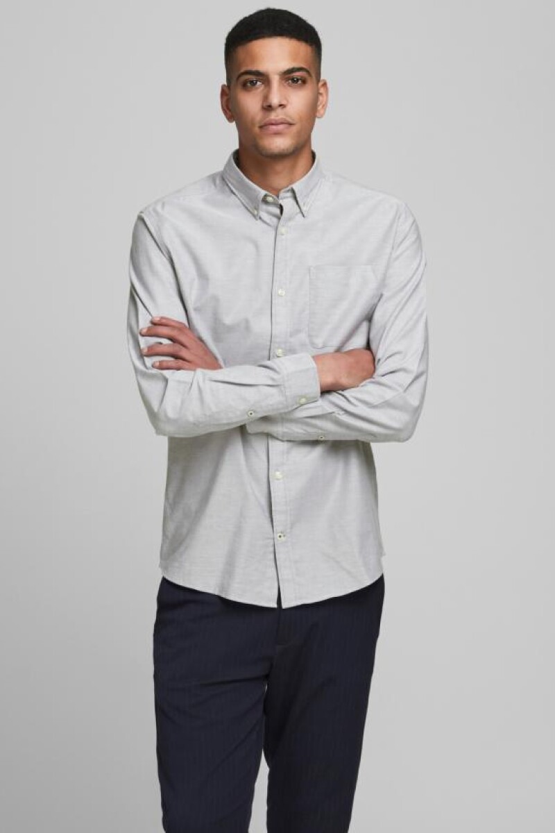 Camisa Oxford Clásica Slim Fit Grey Melange