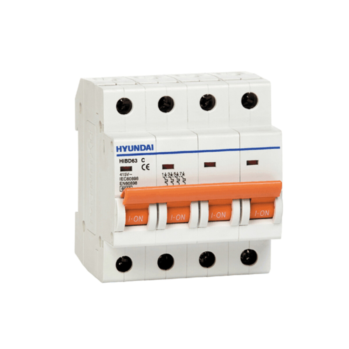 Llave térmica HIBD63-N din 4P 10A 6kA - HY1810 