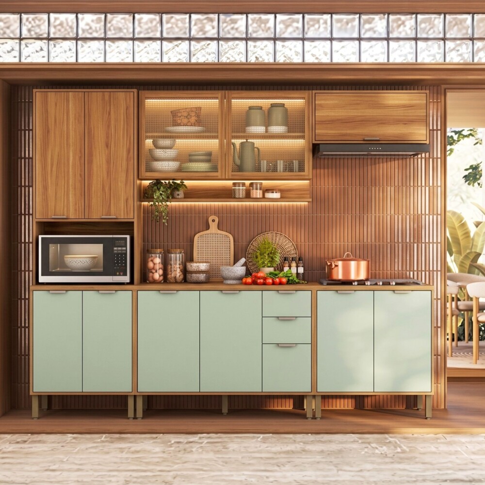 Armario Cocina Cristalero Color Alecrim