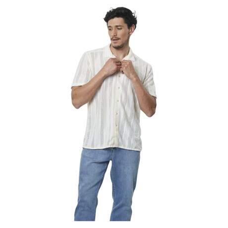 Camisa de Manga Corta para Hombre UFO Bahamas Blanco Blanco