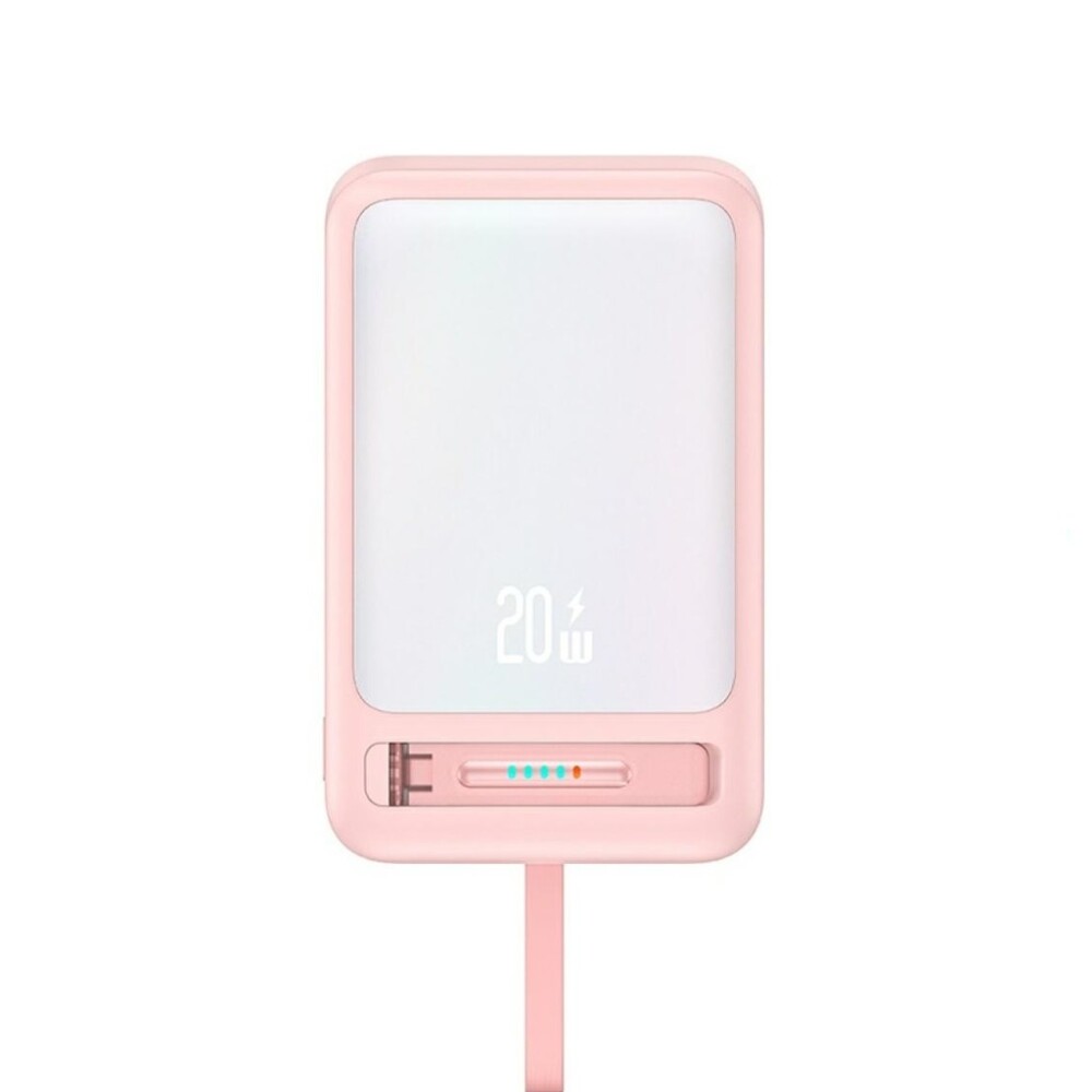 Power Bank Magnético | C/Soporte | Cable Tipo C | 10.000Mah | Rosado | Usams CD219 POWER BANK MAGNÉTICO | C/SOPORTE | CABLE TIPO C | 10.000MAH | ROSADO | USAMS