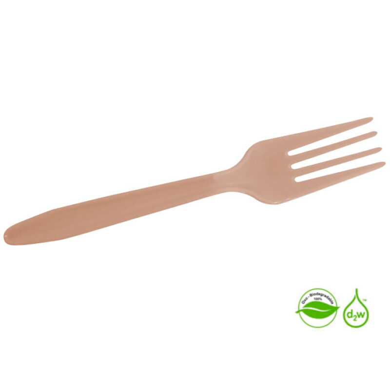 Tenedor Biodegradable x10 Unidades Durazno