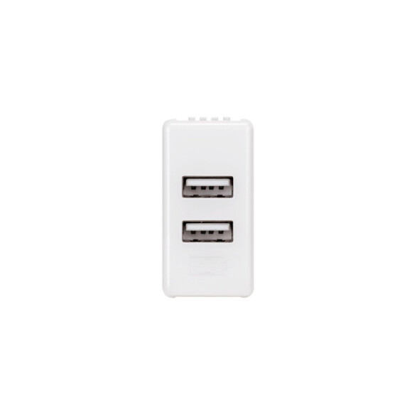 Módulo cargador p/2 USB 2,1A blanco GEWISS GC0361