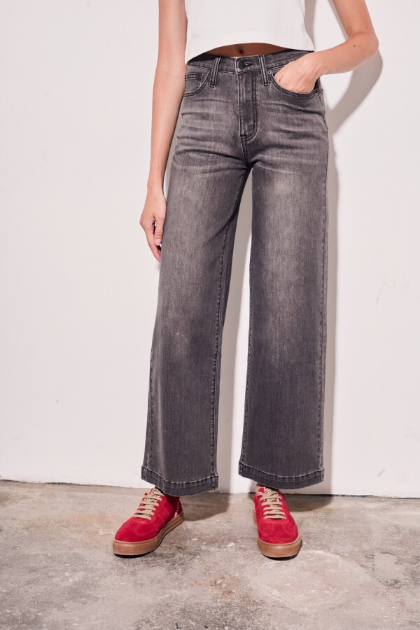 Jean Wide Denim Gris