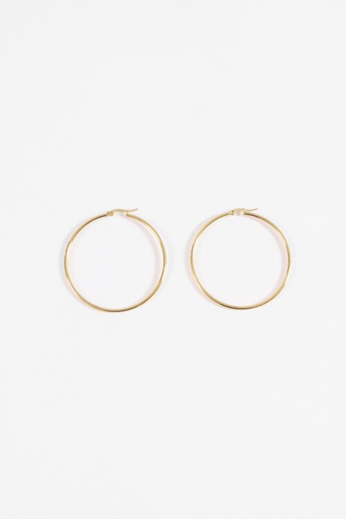 Aros acero maxi dorado
