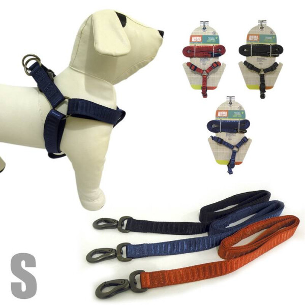 ARNÉS + CORREA PARA PERROS NEGRA, AZUL O ROJA S ARNÉS + CORREA PARA PERROS NEGRA, AZUL O ROJA S