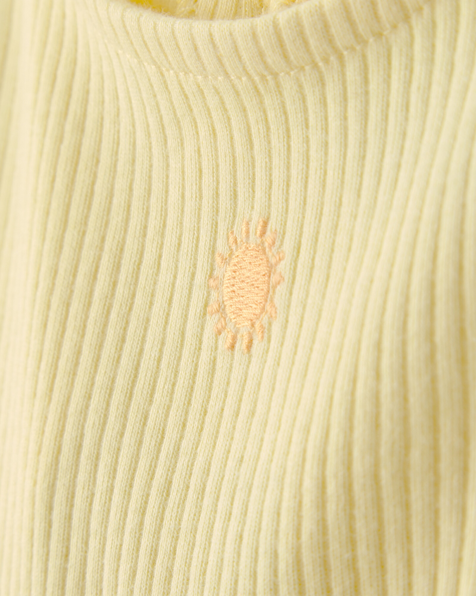 Vestido de algodón, amarillo con sol bordado Sin color