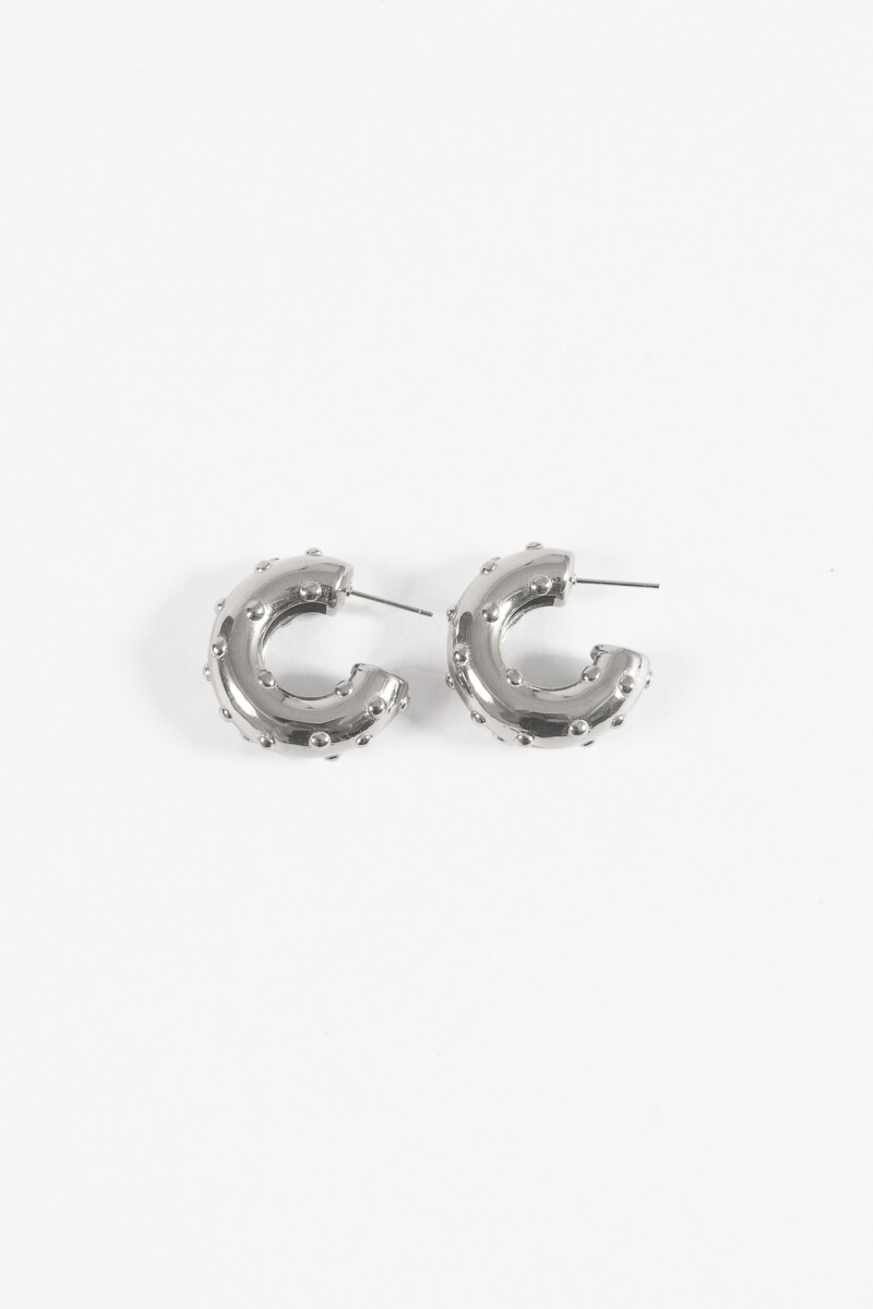 Aros acero dots plateado
