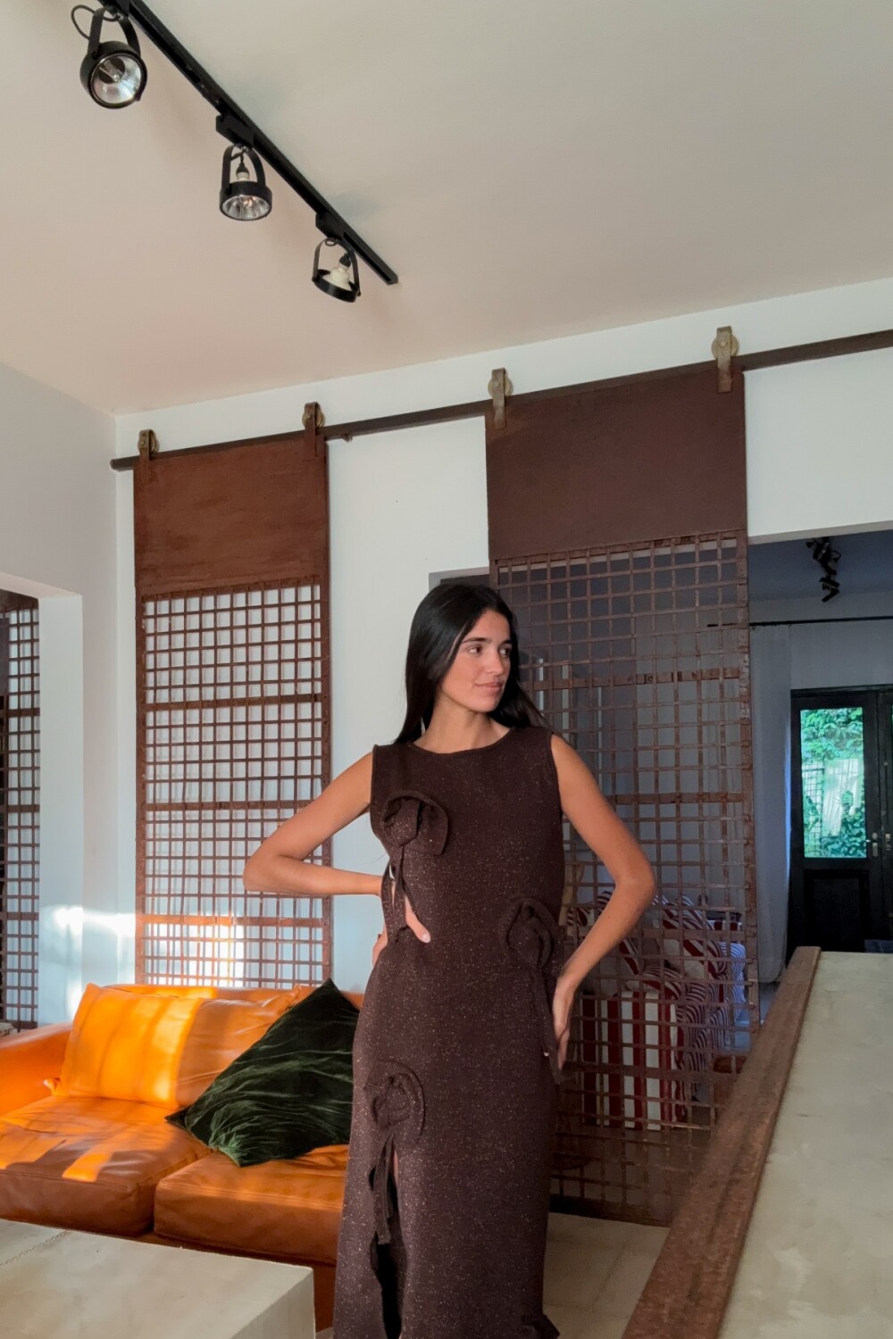 Rosette Dress Chocolate