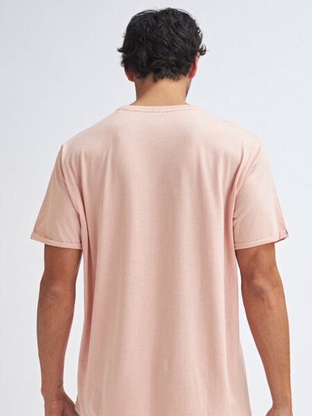Camiseta manga corta con bolsillo Rosa