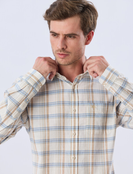 CAMISA CUADROS DE LINO Verde