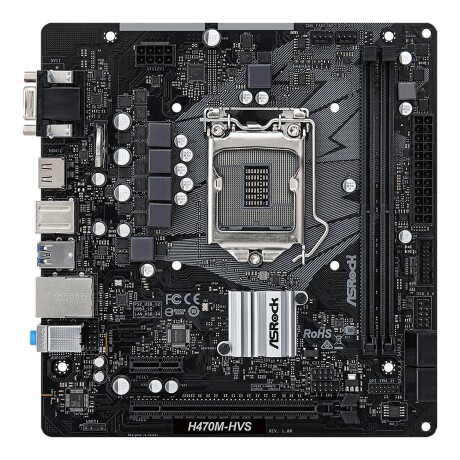 Asrock - Tarjeta Madre H470M-HVS - Socket 1200. DDR4 2933 Mhz. D-sub, Hdmi. 4 X SATA3. 10 X USB A. 001