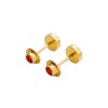 Abridores Zirconia roja-Oro 18k-Piedra Zirconia-AB9503 conpiedra