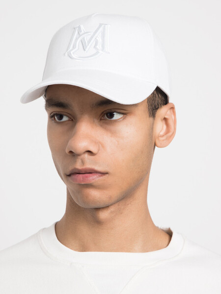 Moncler -Gorro con visera de algodón Blanco