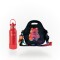 Set de lunchera Big de neopreno con correa ajustable y botella de acero inoxidable 500ml brio set teddy/rojo