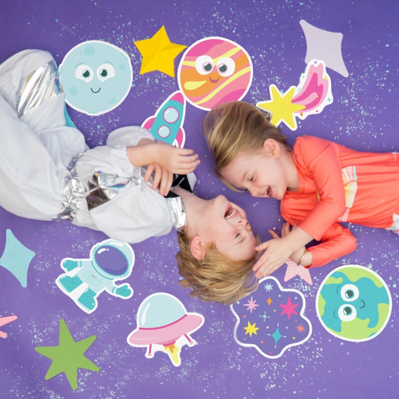 8 calcomanías Glo Pals galaxia antideslizantes para bañera GALAXY